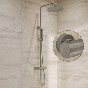 Saniclear Exclusive Curved opbouw regendouche RVS met 30cm hoofddouche