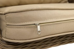 Driezitsbank van kunststof rotan voor terras Bilbao Garden Point bruin