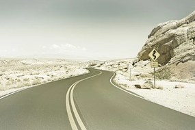Fotobehang Country Road USA | Vintage, (128 x 85 cm)