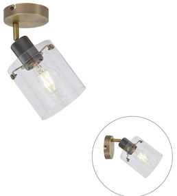 Design wandspot brons met helder glas - Domo
