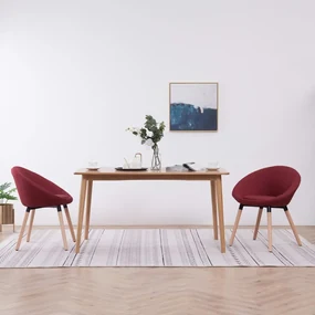 vidaXL Eetkamerstoelen 2 st stof wijnrood