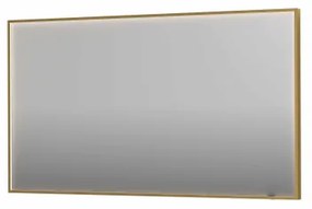 INK SP19 spiegel - 140x4x80cm rechthoek in stalen kader incl dir LED - verwarming - color changing - dimbaar en schakelaar - geborsteld mat goud 8409087