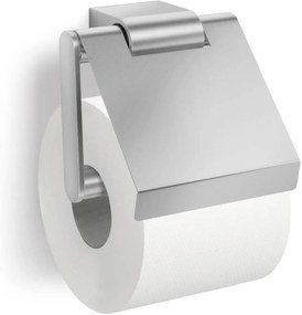 ZACK Atore toiletrolhouder met klep geborsteld RVS