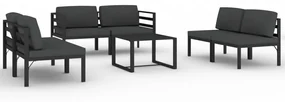 vidaXL 7-delige Loungeset met kussens aluminium antracietkleurig
