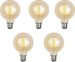 Set van 5 smart E27 dimbare LED lampen G95 goud 7W 806 lm 1800-6500K