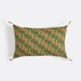 Kussenhoes 30x50 cm, groene achtergrond, Aldea
