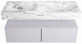 Mondiaz Alan DLux badmeubel 120cm cale 2 lades met wastafel glace dubbel zonder kraangat