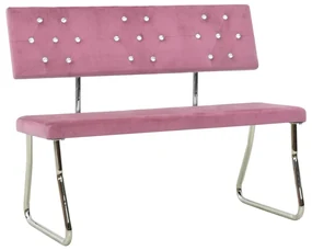 vidaXL Bankje 110 cm fluweel roze