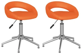 vidaXL Eetkamerstoelen draaibaar 2 st kunstleer oranje