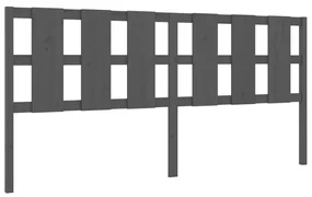 vidaXL Hoofdbord 205,5x4x100 cm massief grenenhout grijs
