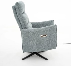 Elektrische Relaxfauteuil Stof Lichtblauw