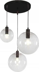 Hangende glazen plafondlamp Lassi Zwart 20 25 30 cm APP309-3C