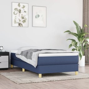 vidaXL Boxspringframe stof blauw 90x200 cm