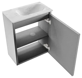 Mondiaz Ture DLux toiletmeubel 40cm plata met wastafel opalo rechts zonder kraangat