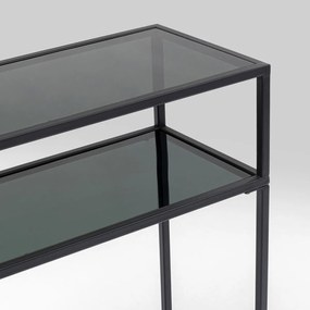 Kare Design Loft Sidetable Van Staal Met Glas - 85 X 30cm.