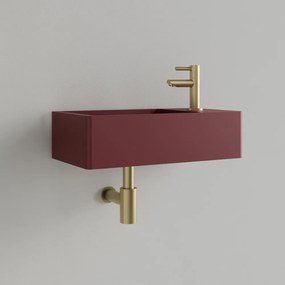 Sanigoods Luko fontein 40x22cm rechts met kraangat wijn rood