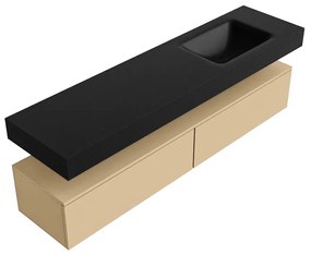 Zaro Alan badmeubel 180cm sand 2 lades met vrijhangende wastafel cloud rechts zonder kraangat urban