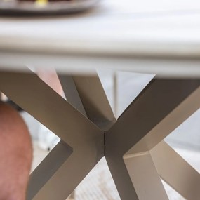 Garden Impressions Natas tuinset 5-delig taupe - Tulli tuintafel Ø122x75 cm - light teak vironwood