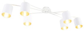 Moderne plafondlamp wit 6-lichts - Lofty Modern E14 cilinder / rond rond Binnenverlichting Lamp