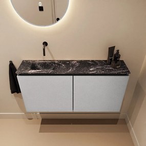 Mondiaz Ture DLux toiletmeubel 100cm plata met wastafel lava links zonder kraangat