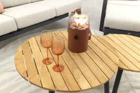 Lagos/Mindo verstelbare 5-zits stoel-bank loungeset - antraciet