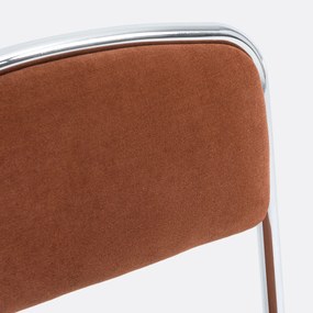 Set van 2 stoelen van chroom en stof Celestina