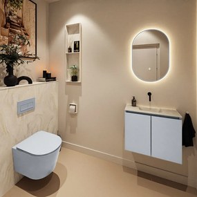 Mondiaz Ture DLux toiletmeubel 60cm clay met wastafel ostra midden zonder kraangat