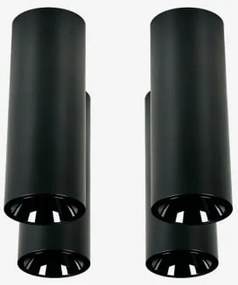 Pack Van 4 Ronde Led-opbouwplafondlampen Ø7,2 Cm In Aluminium Luisiana Warm Wit 2700k & Zwart & 23º & 11 W - Sklum