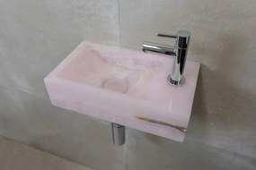 Saniclear Pink Onyx fonteinset met rechte kraan in chroom