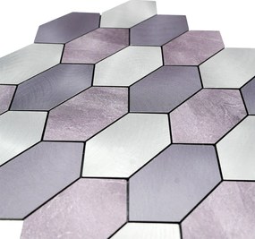 Zelfklevende Mozaïektegels Metaal | Picket Mauve | 30×30 cm | Keuken, Bad &amp; WC