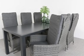 Timber organic grey/Alma 210 cm. tuinset - 7-delig verstelbaar