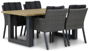 Tuinset 4 personen 180 cm Wicker Grijs Garden Collections Oxbow/Talai
