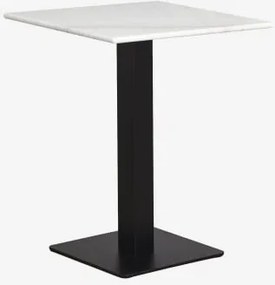 Vierkante Bar Tafel Van Natuurlijk Livanto-steen 70 X 70 Cm & Guangxi Wit Marmer - Zwart - Sklum