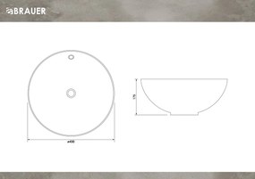 Brauer Sky waskom keramiek 43cm wit glans