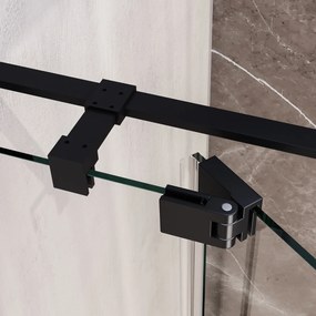 Brauer Stellar nisdeur met vaste wand 140cm zwart mat