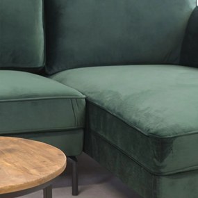 Dimehouse | Hoekbank Peppin 3-zits velvet zithoogte 46 cmzitdiepte 59 cmhoogte 85 cmdikte groen zitbanken velvet banken | NADUVI outlet