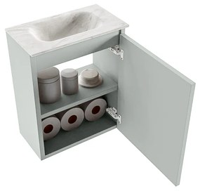 Mondiaz Ture DLux toiletmeubel 40cm greey met wastafel ostra midden zonder kraangat