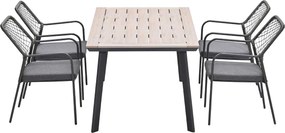 Garden Impressions Ross tuinset 5-delig mosgroen - Penedo tuintafel 160x90 cm