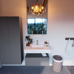 Mondiaz Alan DLux badmeubel 80cm plata 1 lade met wastafel ostra midden 1 kraangat