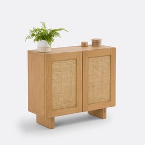 Bankrug of dressoir van eikenhout, fineer en rotanriet, ARTY