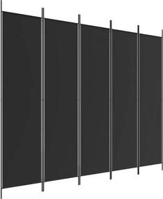 vidaXL Kamerscherm met 5 panelen 250x200 cm stof zwart