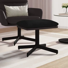 vidaXL Voetenbank 60x60x39 cm stof en kunstleer zwart