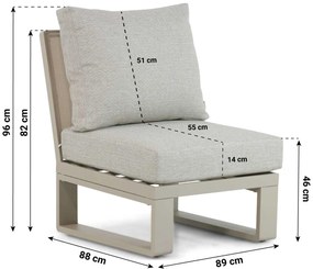 Hoek loungeset 6 personen Aluminium/Polywood (teakfinish) Taupe  Lifestyle Garden Furniture Lezo