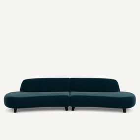 6-zits fluwelen bank, Rosebury, ontwerp Emmanuel Gallina