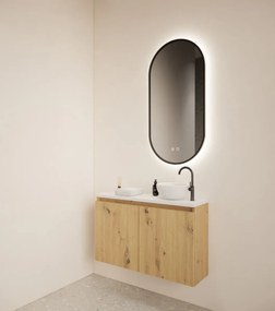 Gliss Design Echo toiletmeubel 80cm artisan eiken met toppaneel wit mat