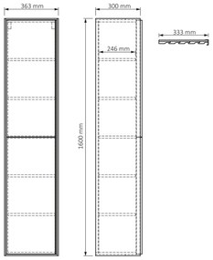 Differnz Elin kolomkast 160cm eiken