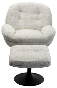 Kare Design Standford Draai Fauteuil Met Voetenbank