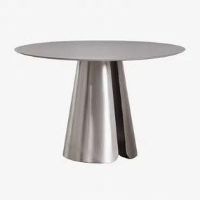 Ronde Eettafel Ø120 Cm Van Roestvrij Staal Baelor Roestvrij Staal - Sklum