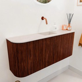 Mondiaz Joya DLux 105cm toiletmeubel ronding links/rechts ruby met wastafel faye midden zonder kraangat meli