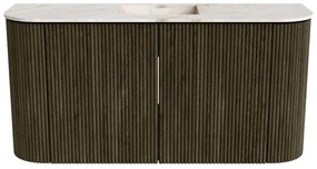 Mondiaz Joya DLux 85cm toiletmeubel ronding links/rechts shadow met wastafel faye midden 1 kraangat frappe